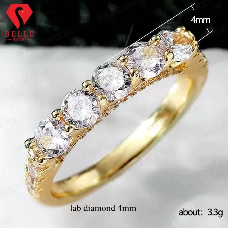 S925  Moissanite Eternity Ring, Round Brilliant Cut Jewelry Gift for Weddings and Anniversaries