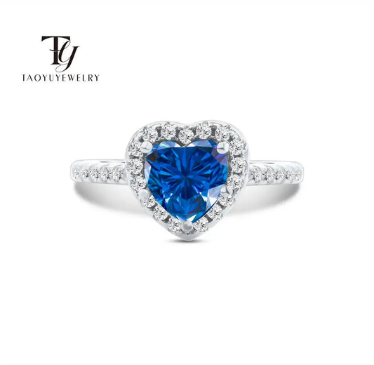 D Color Moissanite Women's Ring Real 925 Sterling Silver Heart-shaped Shining Ring With Certificate Proposal Luxury Jewelry Gift