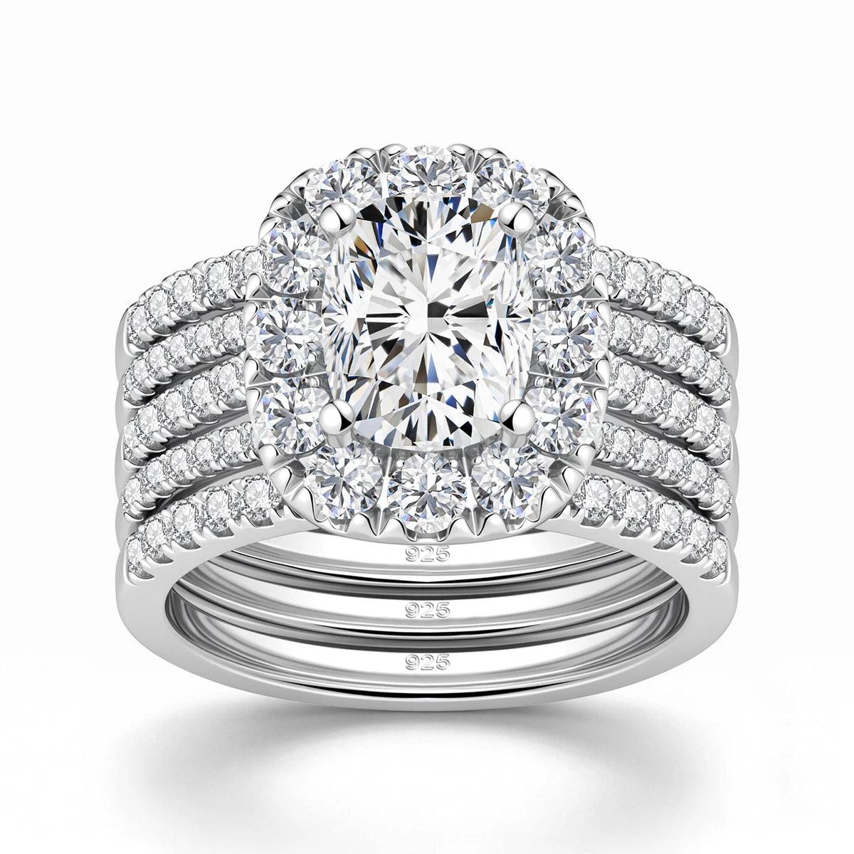 7*9mm 3CT Moissanite Female Rings 925 Sterling Silver Cushion Cut Lab Diamond Rings for Women Wedding Engagement Jewelry