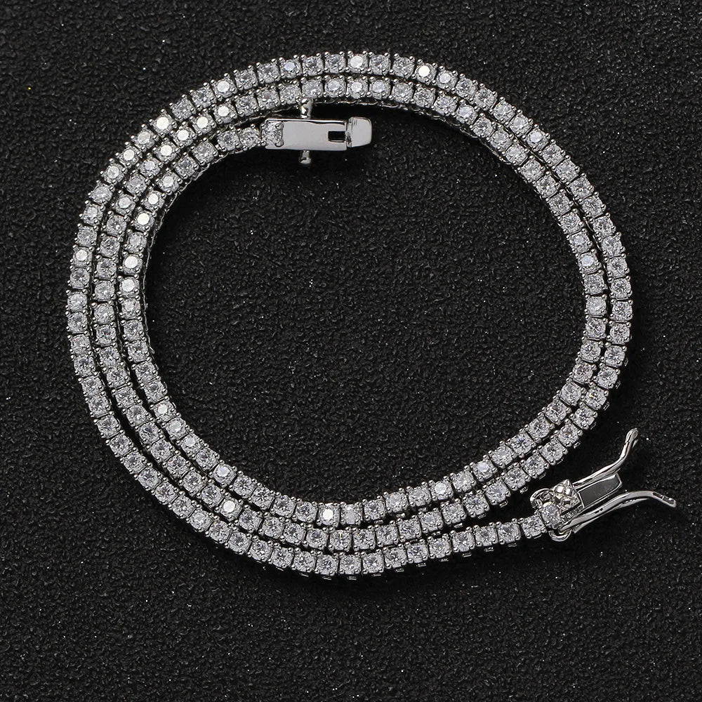 D VVS1 Moissanite Tennis Necklace For Women Top Quality 100% 925 Sterling Silver Sparkling Party Fine Jewelry