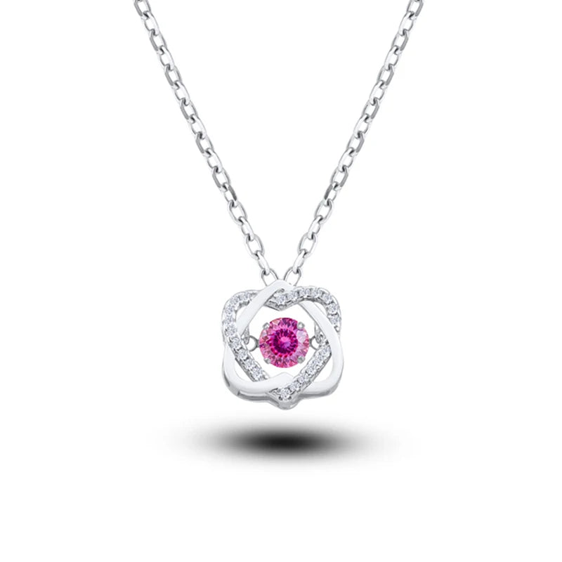 Moissanite Necklace For Women 100% Sterling S925 Silver With White Gold Plated Lab Diamond Jewelry Wedding Pendant with O-chain