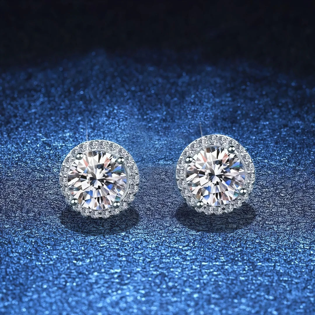 1ct D Color Moissanite Earring for Women Wedding Fine Jewely with GRA 925 Sterling Sliver Plated 18k White Gold Earring Gift