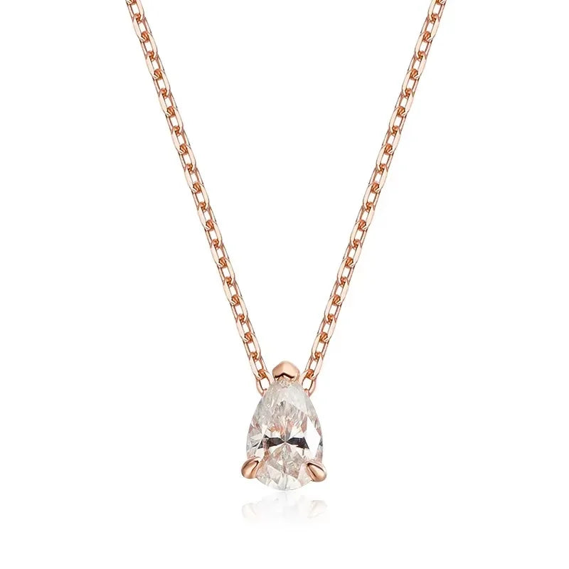 Smyoue Certified 1CT 2CT 3CT 4CT Moissanite Necklace for Women 100% S925 Sterling Silver Pear Cut D VVS1 Pendant Dropshipping