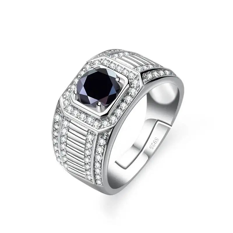 1CT Moissanite Men's Ring 925 Sterling Silver With Bright Fire Color Luxury Couple Wedding Band For Men 2026