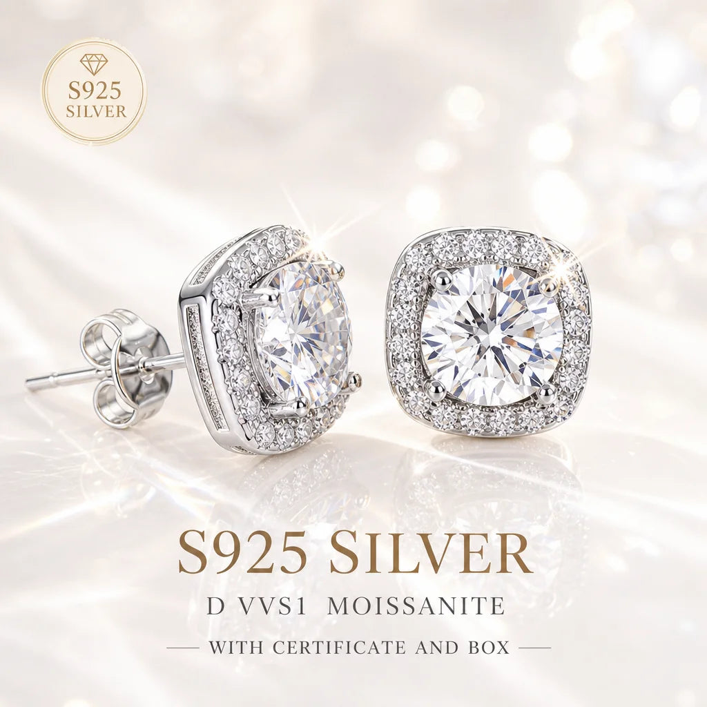 100% Real Moissanite With GRA Ceritificate Jewellry Earrings Necklace Rings S925 Silver Luxury Sparkling Diamond D VVS Gifts