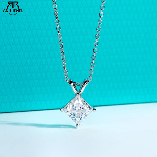 2–5 CT Princess Cut Moissanite Pendant Necklace