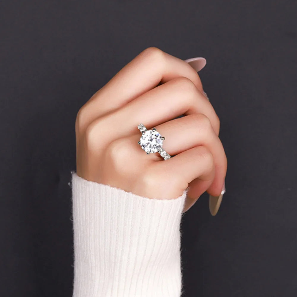 925 Sterling Silver Women's Ring 3/5CT Moissanite Fairy Ring With Certificate D Color Relationship Gift Fine Jewelry Engagement