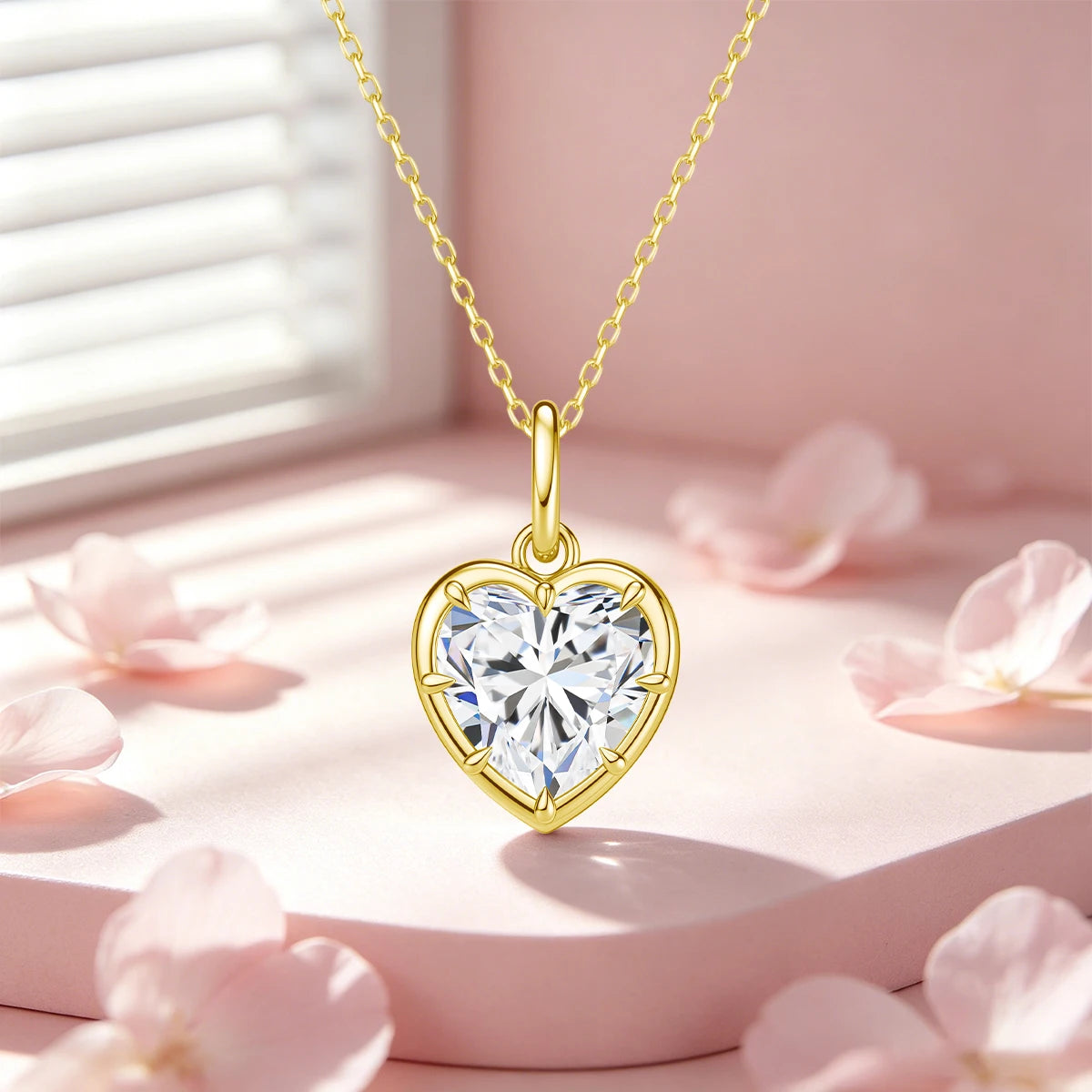 Heart Shape Necklace Pendant 2CT D Color Moissanite 14K Gold Filled for Girlfriend Fiancée Gift  Valentine's Day Gifts Romantic