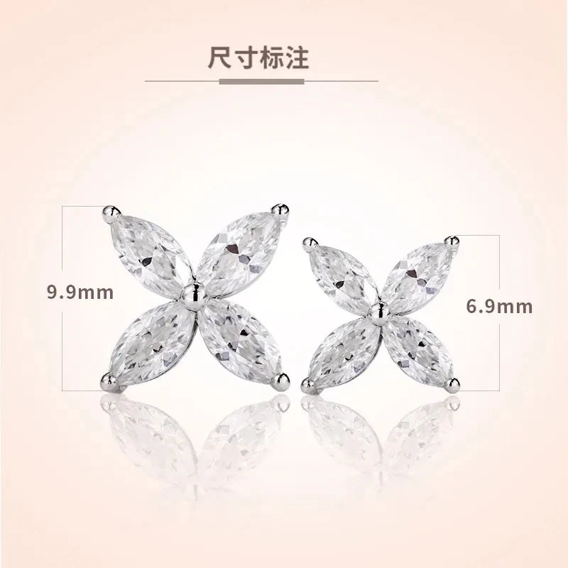 Moissanite Earrings Necklace Set 925 Sterling Silver Platinum Plated D Color Sparkling Jewelry For Women Gift With Certificate
