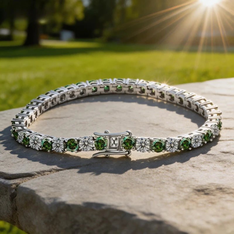 Real Moissanite Tennis Bracelet for Women Men 3.0mm Lab Diamond Bangle with Certificates 925 Sterling Silver Fine Jewelry