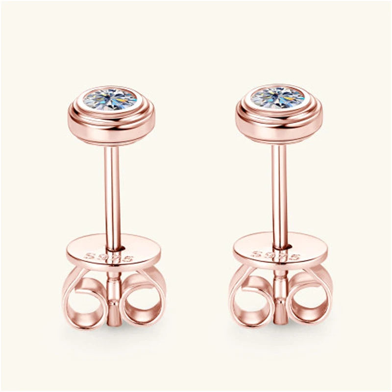 Round 3mm D Color Moissanite Stud Earring 925 Sterling Silver Small Earrings for Women Piercing Pendientes Minimalist Jewelry