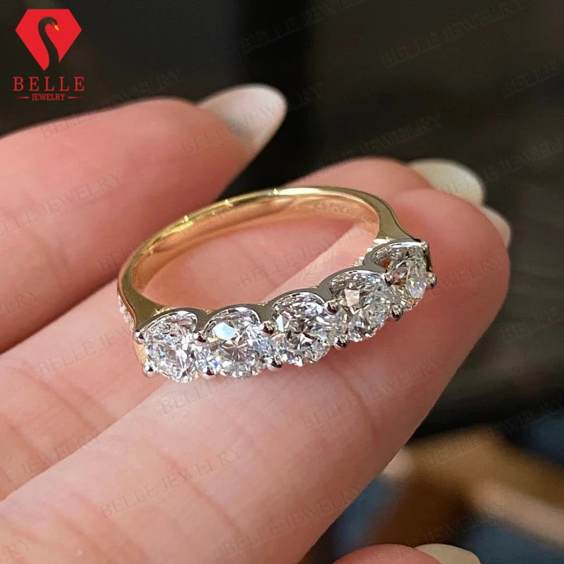 S925  Moissanite Eternity Ring, Round Brilliant Cut Jewelry Gift for Weddings and Anniversaries