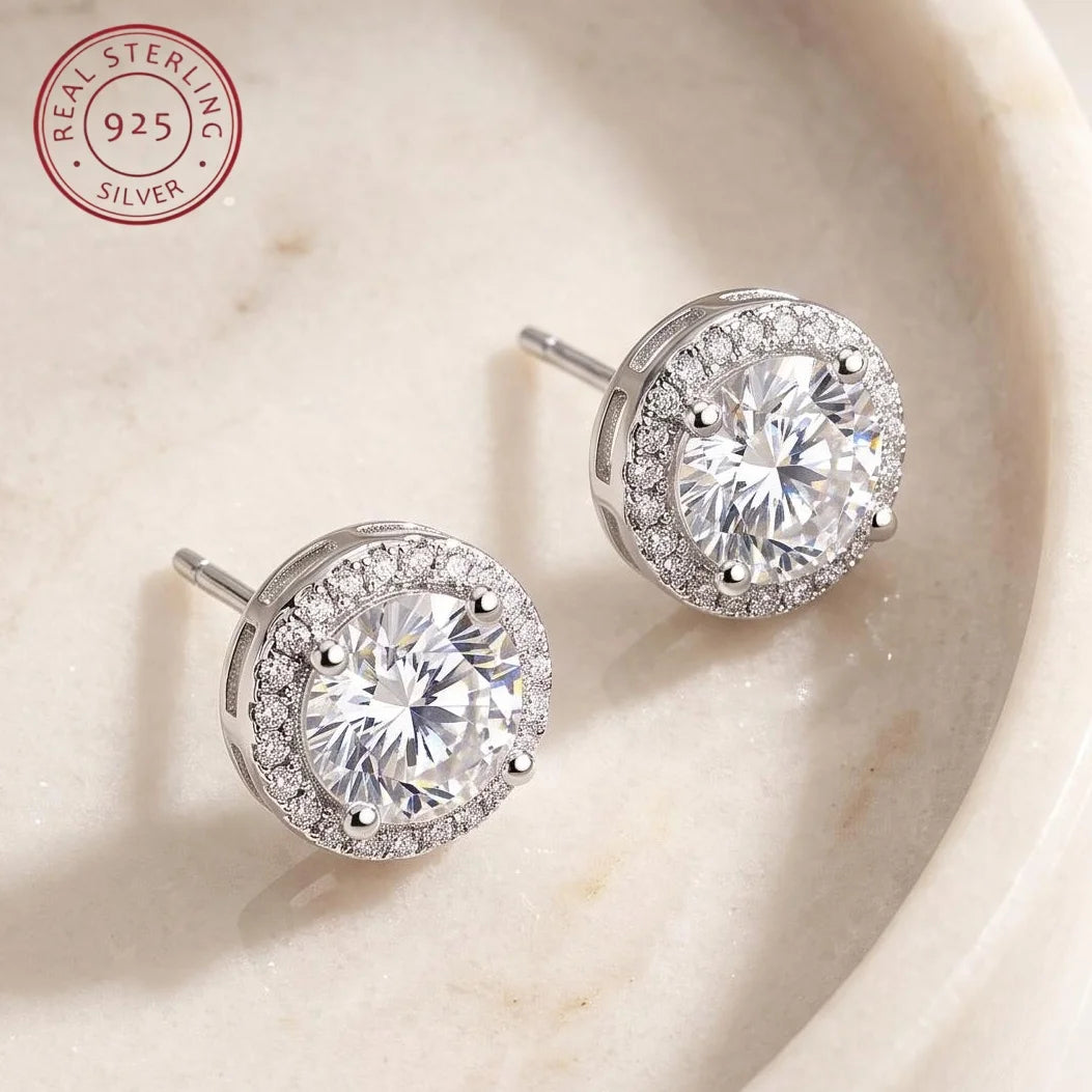 1ct D Color Moissanite Earring for Women Wedding Fine Jewely with GRA 925 Sterling Sliver Plated 18k White Gold Earring Gift