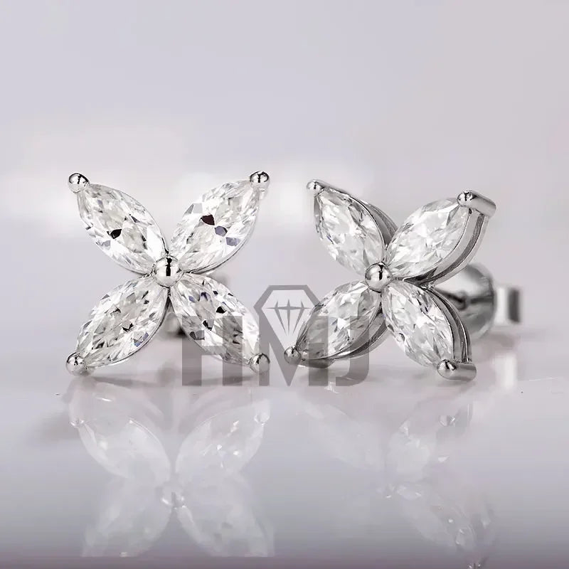Moissanite Earrings Necklace Set 925 Sterling Silver Platinum Plated D Color Sparkling Jewelry For Women Gift With Certificate