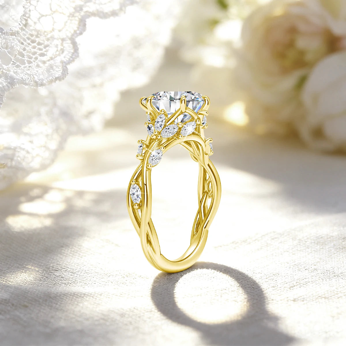 Premium 14K Gold Filled 2CT Pear Cut Moissanite Ring Bridal Wedding Sparkle Diamond Ring for Women Fine Jewelry 1/20 14k GF 925