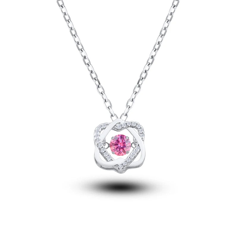Moissanite Necklace For Women 100% Sterling S925 Silver With White Gold Plated Lab Diamond Jewelry Wedding Pendant with O-chain