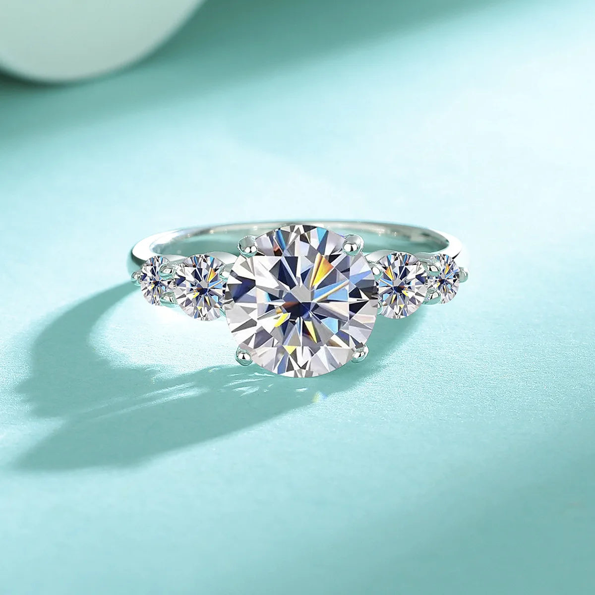 A 925 silver 3.8 carat moissanite ring, fashionable, niche, versatile, men's and women's couple ring wedding ring