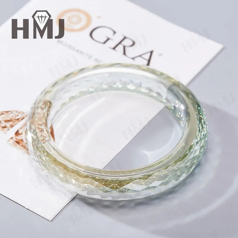 Moissanite Bangle White Color Full Size for Woman Man Anniversary Party Gift with GRA Certificate Fine Fashion Jewelry Charms