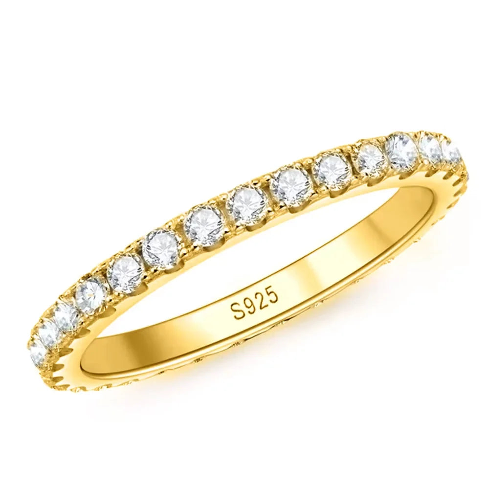 Slim Round Moissanite Full Eternity Band