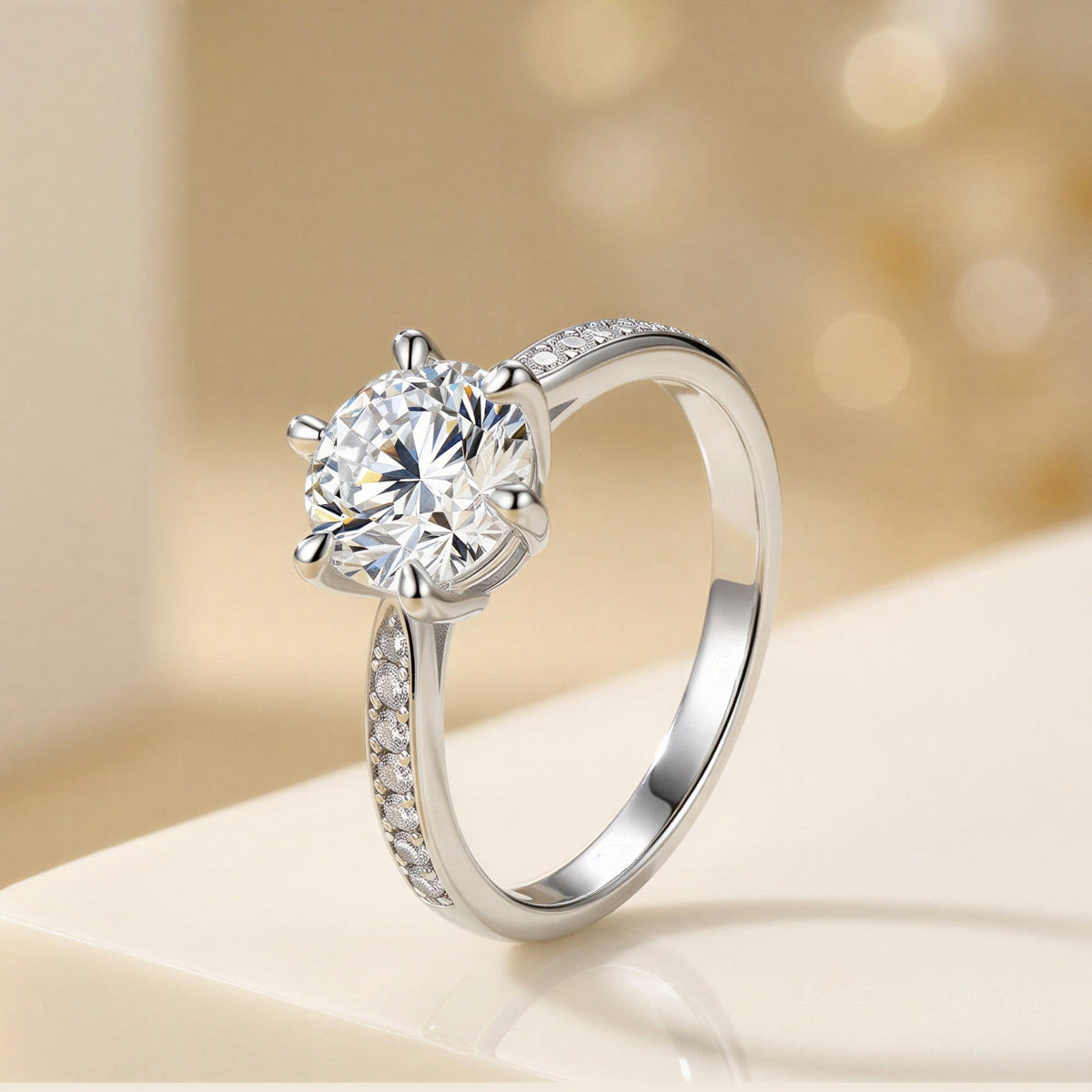 Everly Petite Promise Ring in white finish