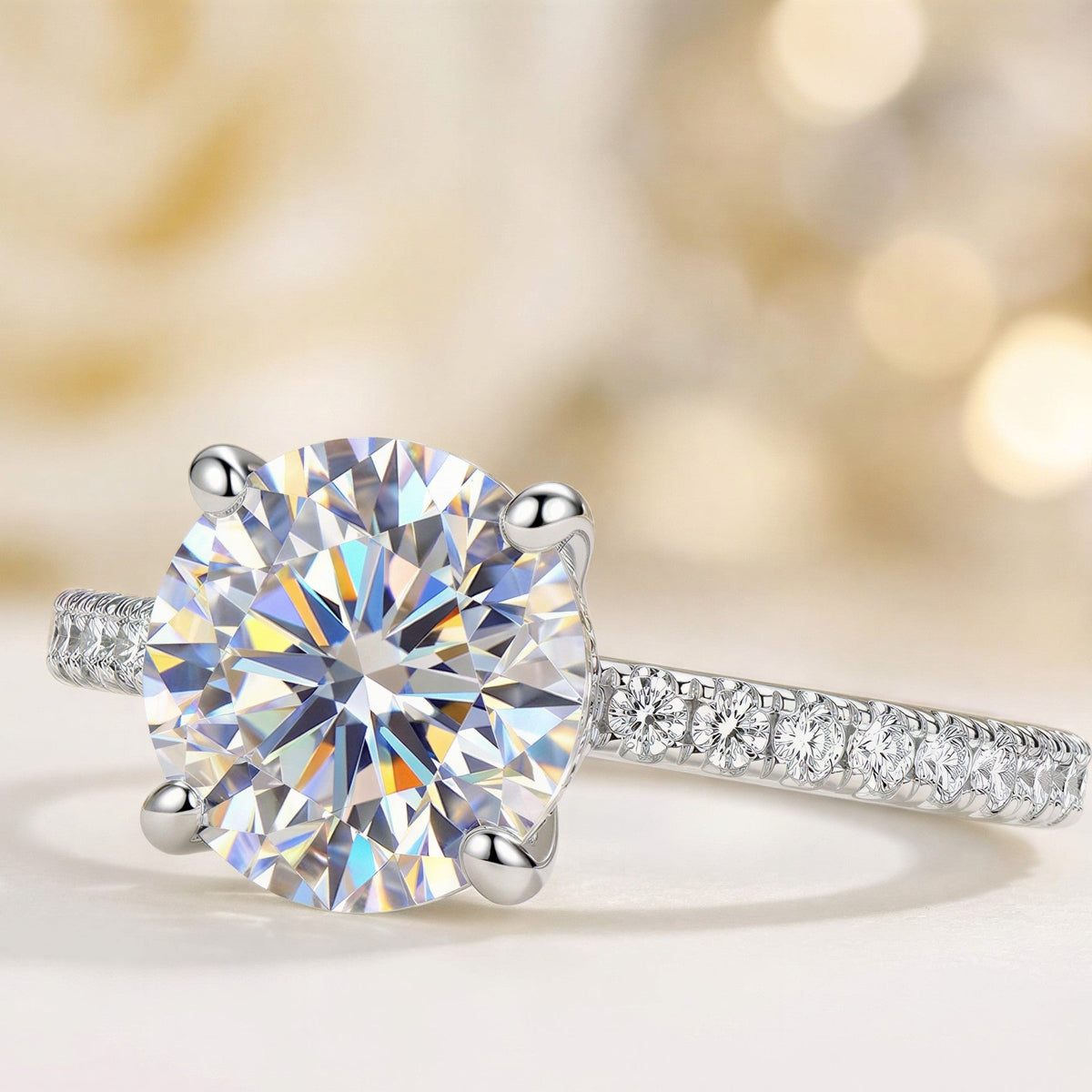 Everly Pavé Solitaire Ring close-up