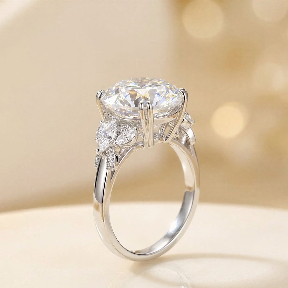 Everly Grand Solitaire Ring - large round moissanite statement ring