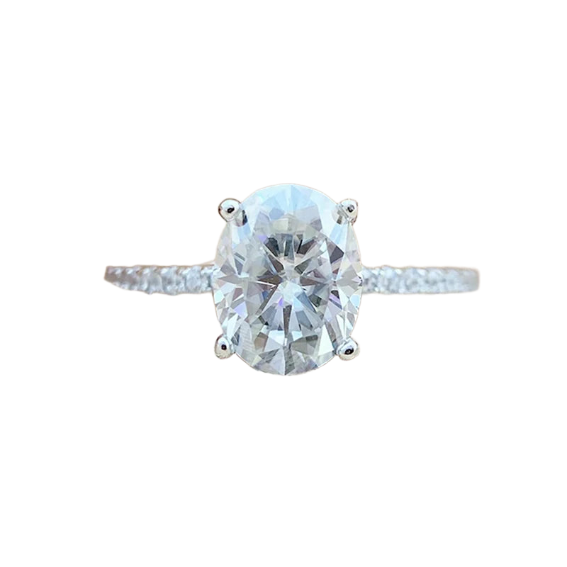 1-4 CT oval cut moissanite ring