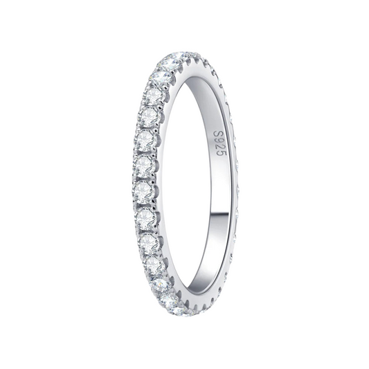 Slim Round Moissanite Full Eternity Band