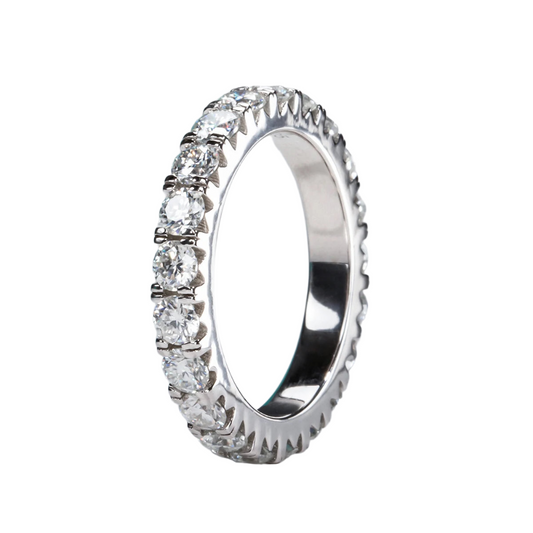 Round Moissanite Full Eternity Band