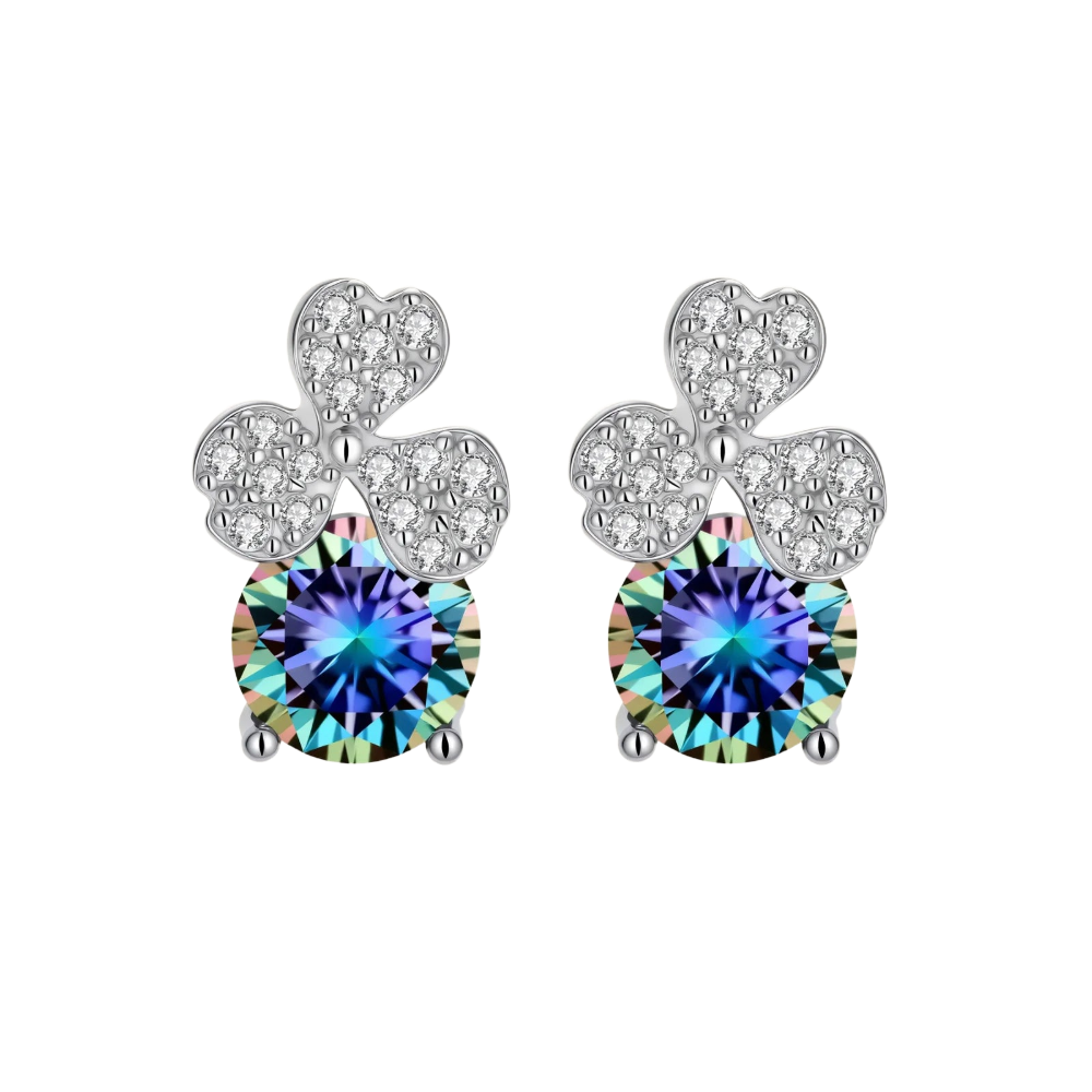 Lucky Clover Moissanite Studs