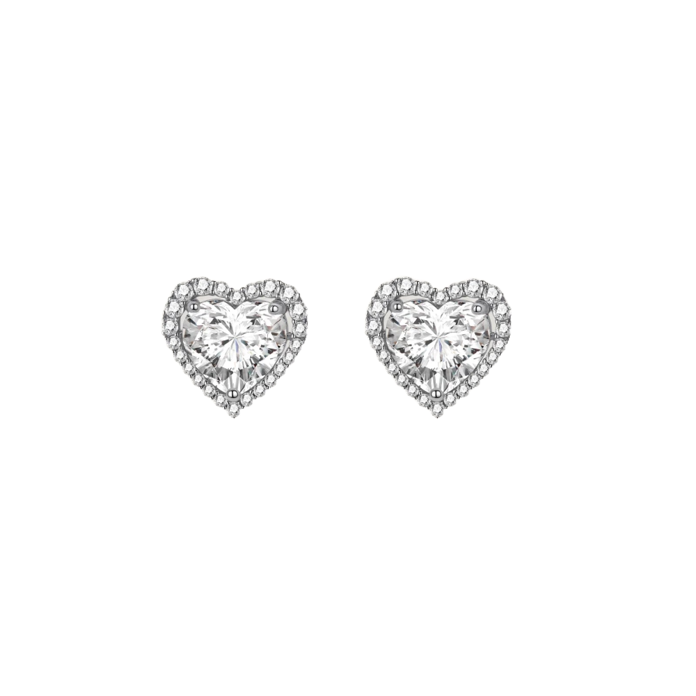 Heart Spark Moissanite Studs