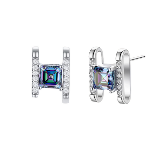 Prism Square Moissanite Studs