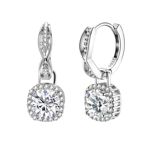Twisted Infinity Halo Moissanite Earrings