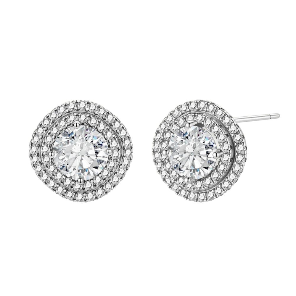 Celestial Halo Moissanite Studs