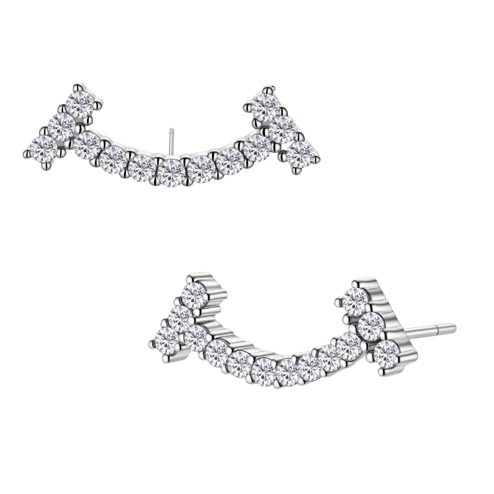 Cosmic Arc Moissanite Climbers