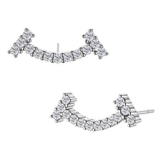 Cosmic Arc Moissanite Climbers