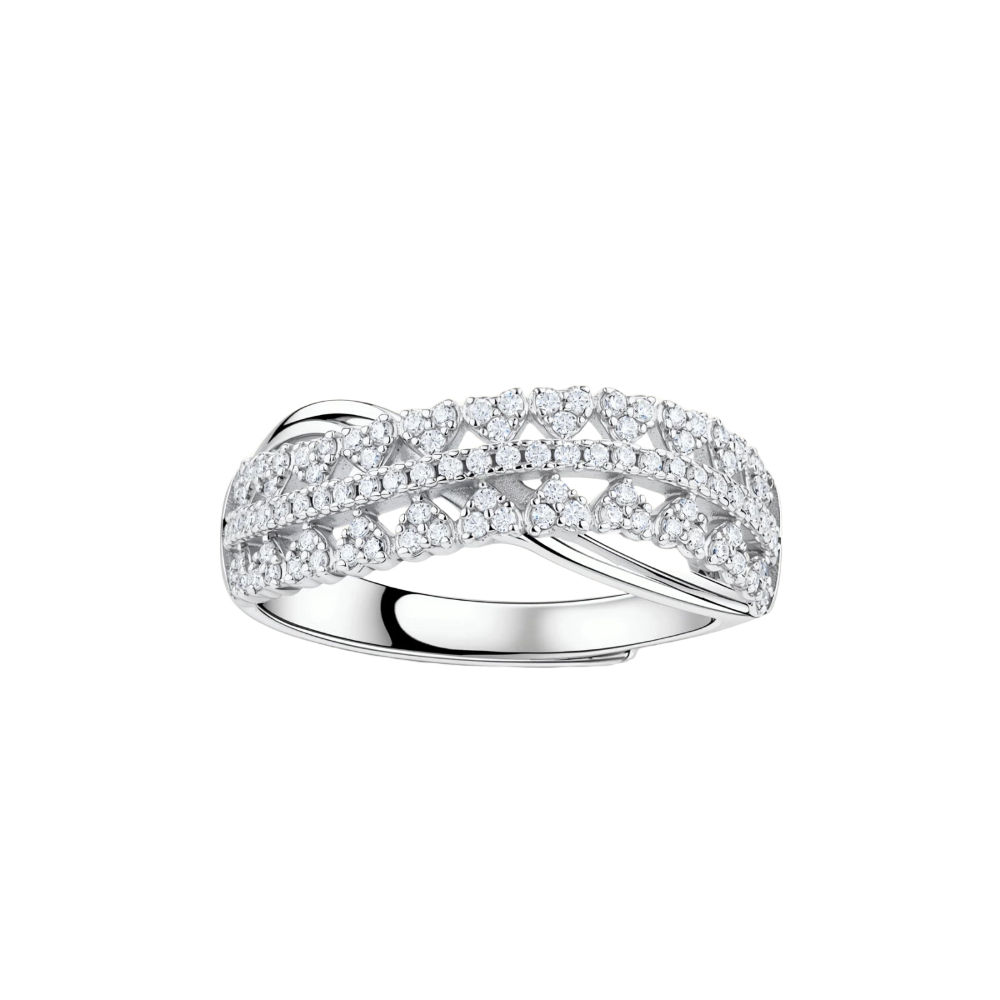 Pavé Crossover Moissanite Band