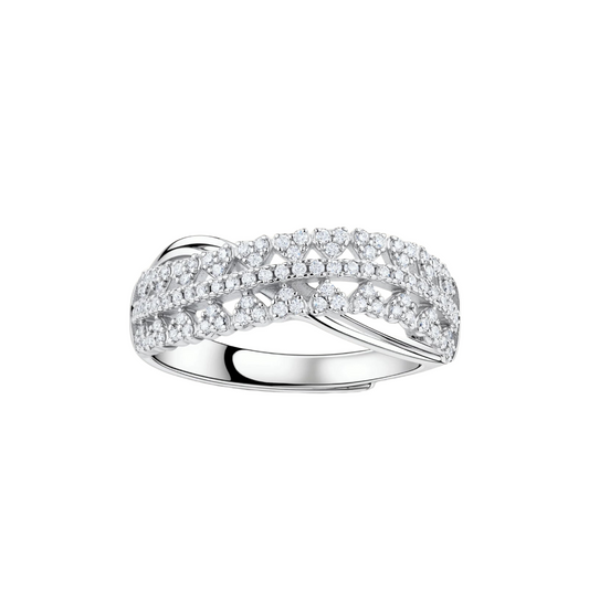 Pavé Crossover Moissanite Band