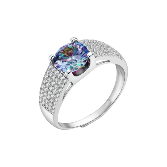 2 CT Round Split-Shank Moissanite Ring