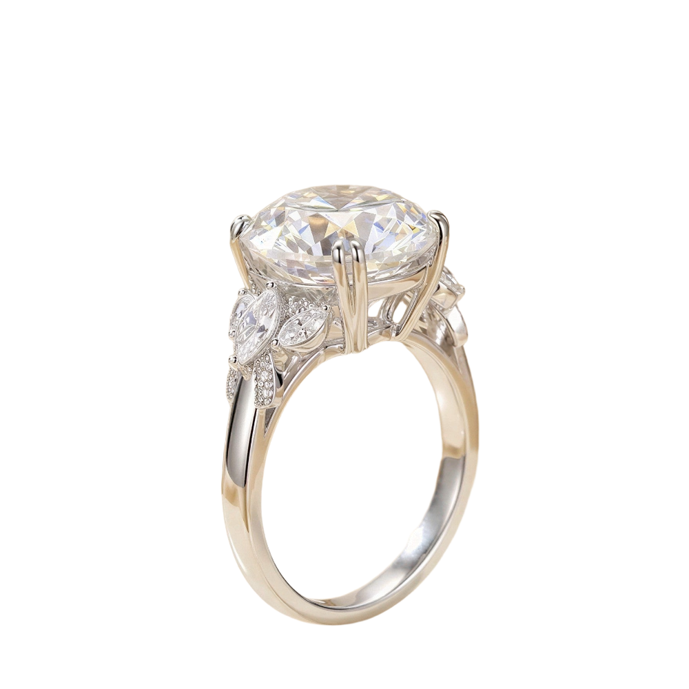 10 CT Round Solitaire Moissanite Ring