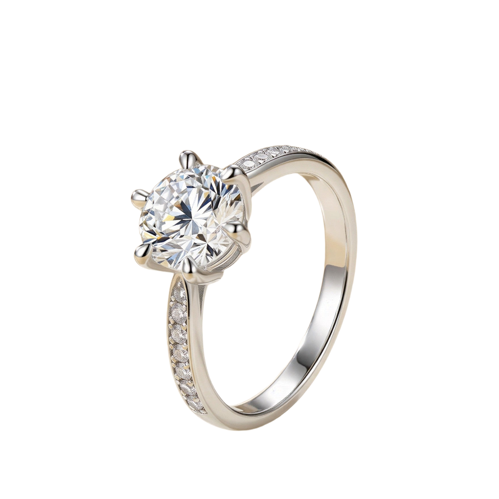 1 CT Round Moissanite Promise Ring