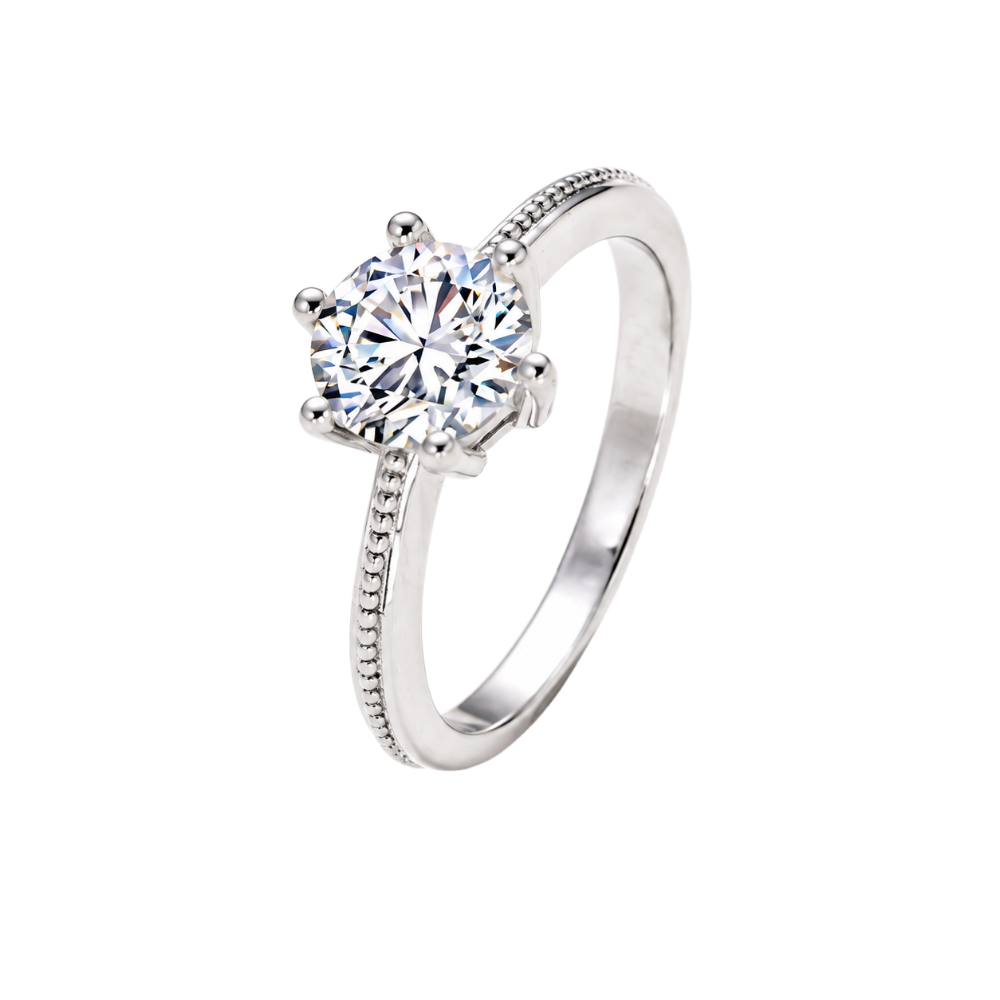 1 CT Round Solitaire Moissanite Ring