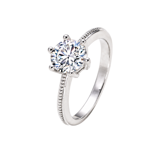 1 CT Round Solitaire Moissanite Ring