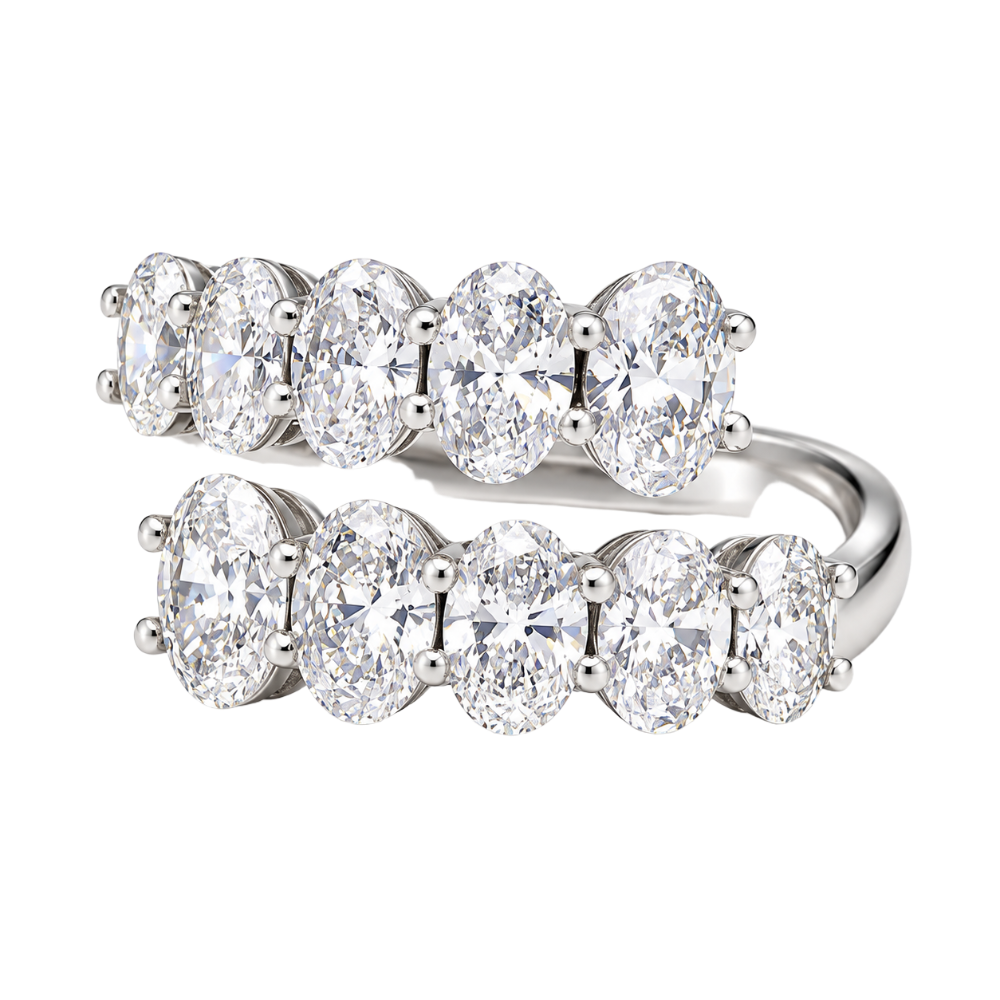 10-Stone Oval Half-Eternity Moissanite Band
